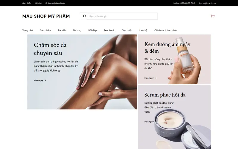Xem thử Mẫu shop mỹ phẩm