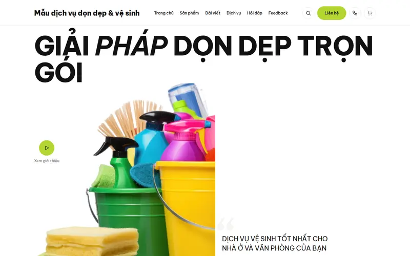 Xem thử Mẫu dịch vụ dọn dẹp & vệ sinh
