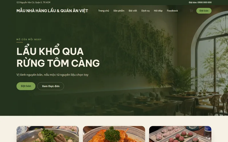 Xem thử Mẫu nhà hàng lẩu & quán ăn việt