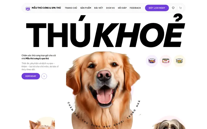 Xem thử Mẫu thú cưng & spa thú