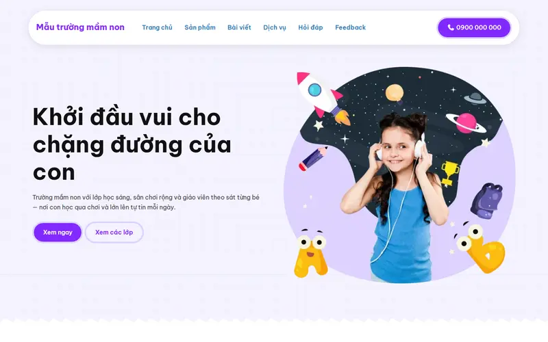 Xem thử Mẫu trường mầm non