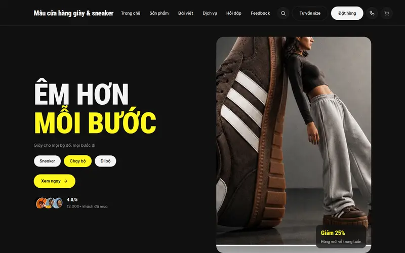 Xem thử Mẫu cửa hàng giày & sneaker