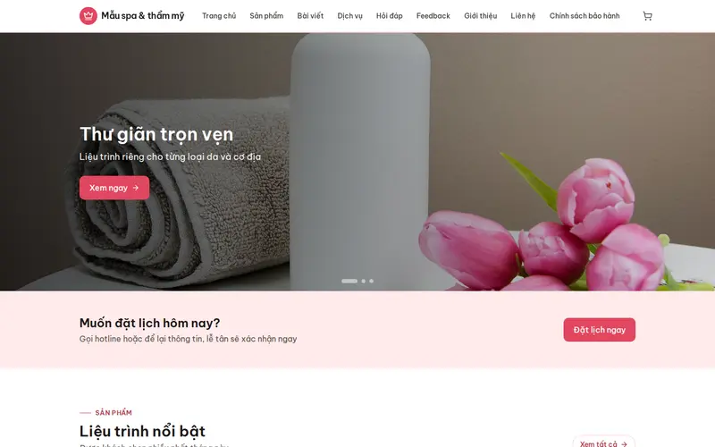 Xem thử Mẫu spa & thẩm mỹ