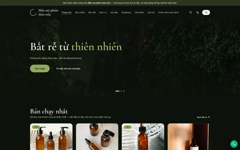 Xem thử Mẫu mỹ phẩm thảo mộc