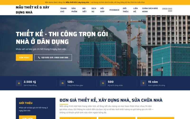 Xem thử Mẫu thiết kế & xây dựng nhà