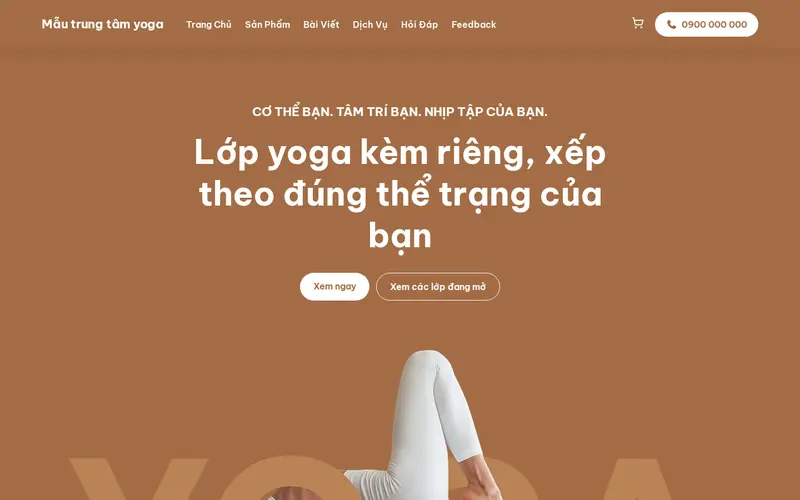 Xem thử Mẫu trung tâm yoga