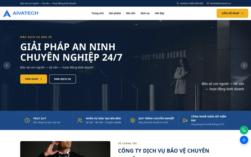 Xem thử AIVA0028 - Website dịch vụ bảo vệ