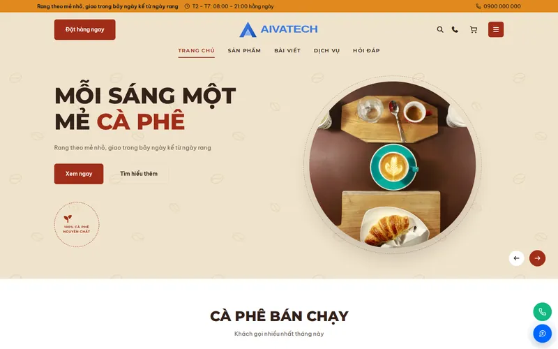 Xem thử AIVA0024 - Website quán cà phê