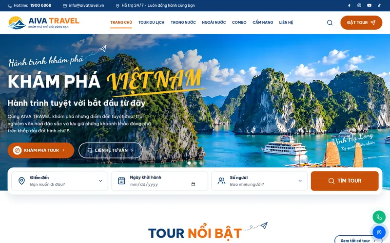 Xem thử AIVA0054 - Website công ty du lịch