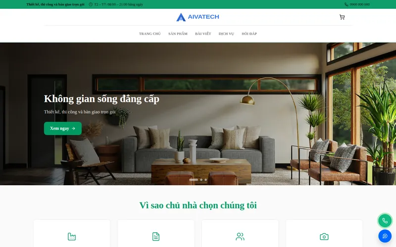 Xem thử AIVA0048 - Website nội thất & kiến trúc