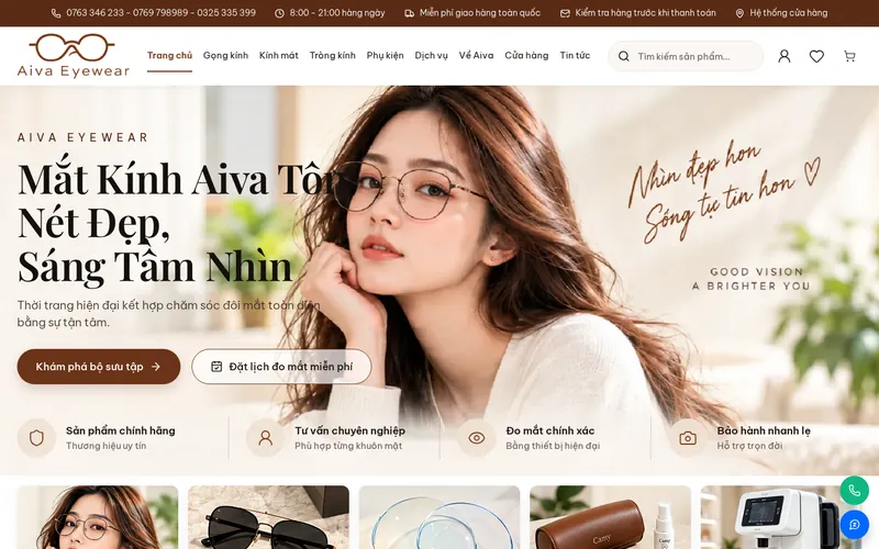 Xem thử AIVA0066 - Website cửa hàng mắt kính