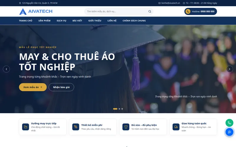 Xem thử AIVA0030 - Website lễ phục tốt nghiệp
