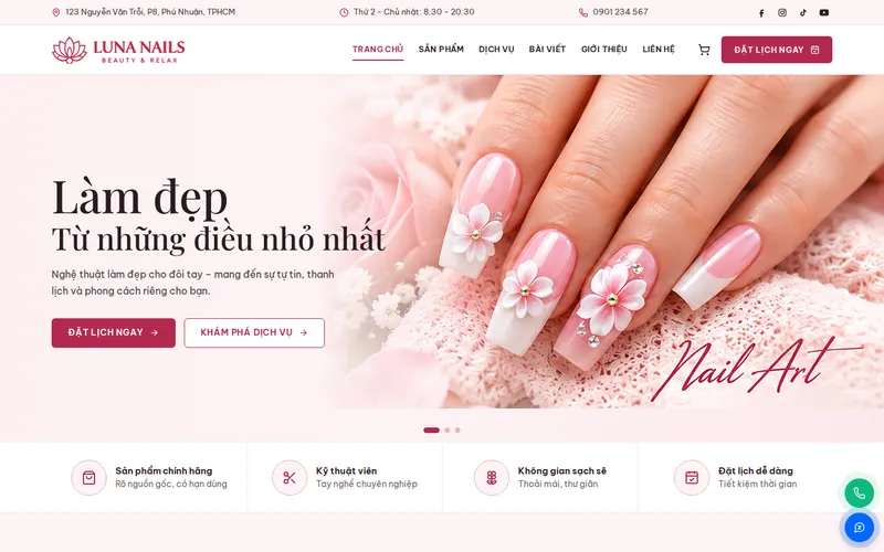 Xem thử AIVA0035 - Website tiệm nail
