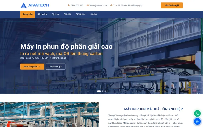 Xem thử AIVA0032 - Website máy in phun công nghiệp