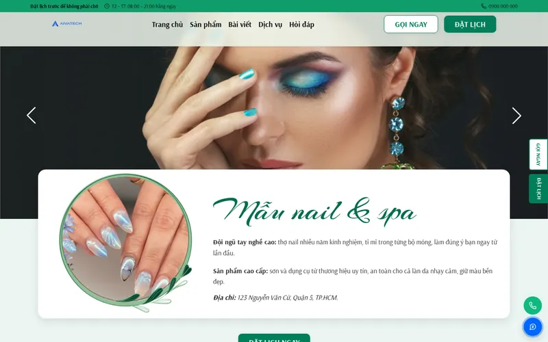 Xem thử AIVA0002 - Website nail & spa