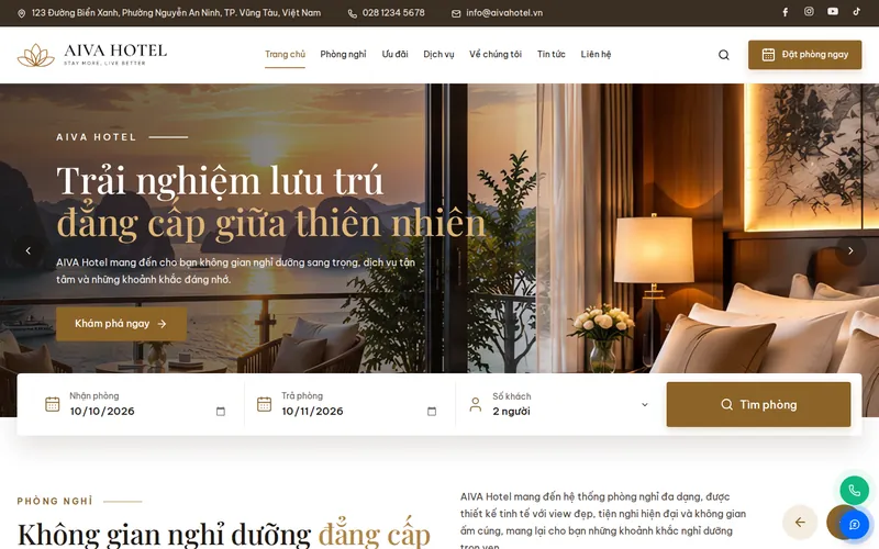 Xem thử AIVA0053 - Website khách sạn nghỉ dưỡng