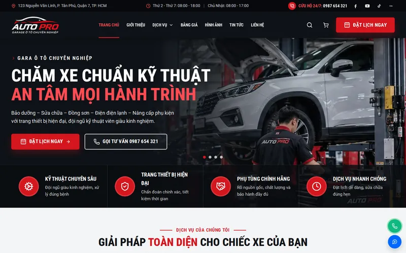 Xem thử AIVA0045 - Website gara ô tô