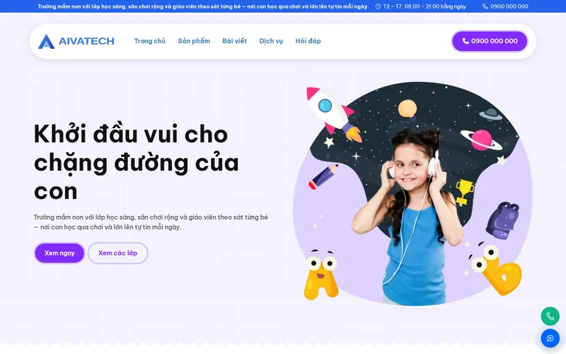 Xem thử AIVA0010 - Website trường mầm non