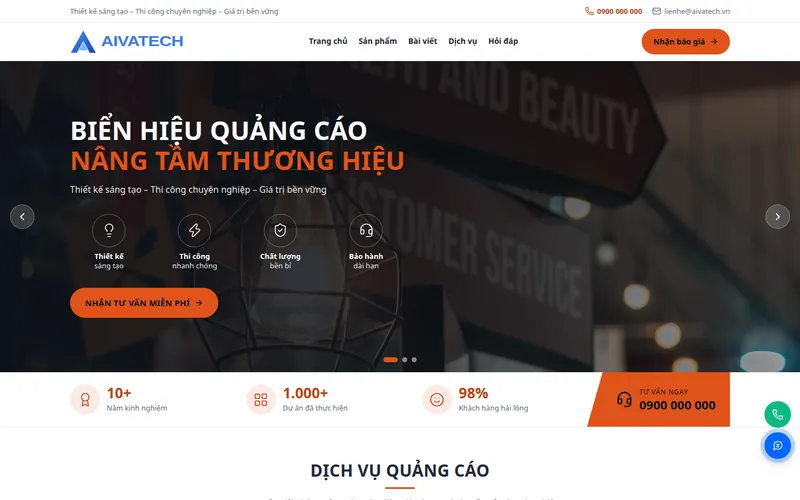 Xem thử AIVA0029 - Website quảng cáo & biển hiệu
