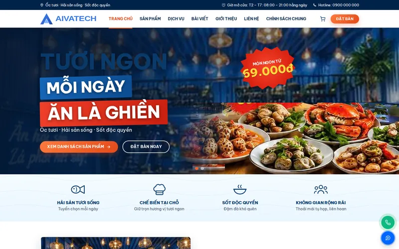 Xem thử AIVA0031 - Website quán ốc