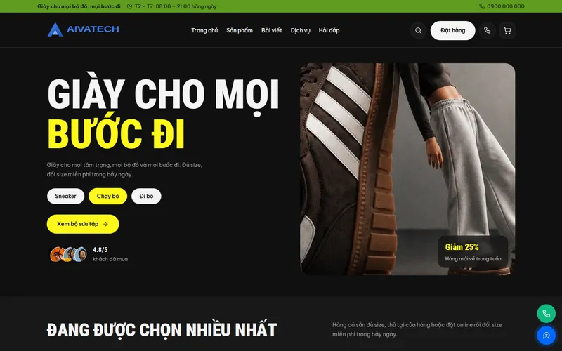 Xem thử AIVA0016 - Website giày sneaker