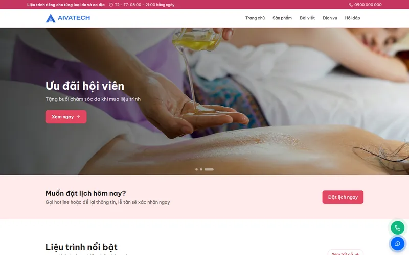 Xem thử AIVA0049 - Website spa & thẩm mỹ