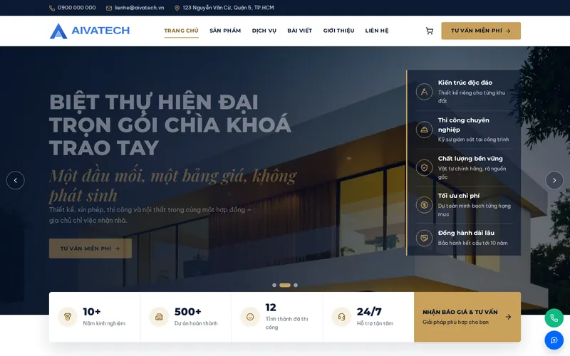 Xem thử AIVA0033 - Website thi công xây dựng