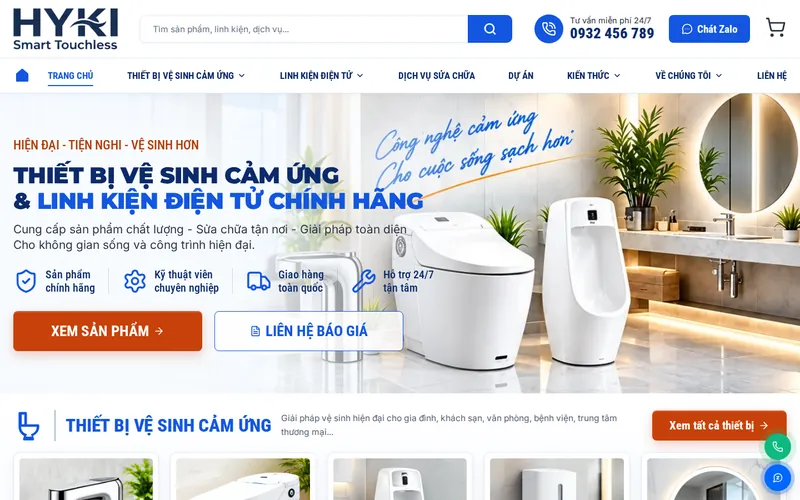 Xem thử AIVA0065 - Website thiết bị vệ sinh cảm ứng & linh kiện