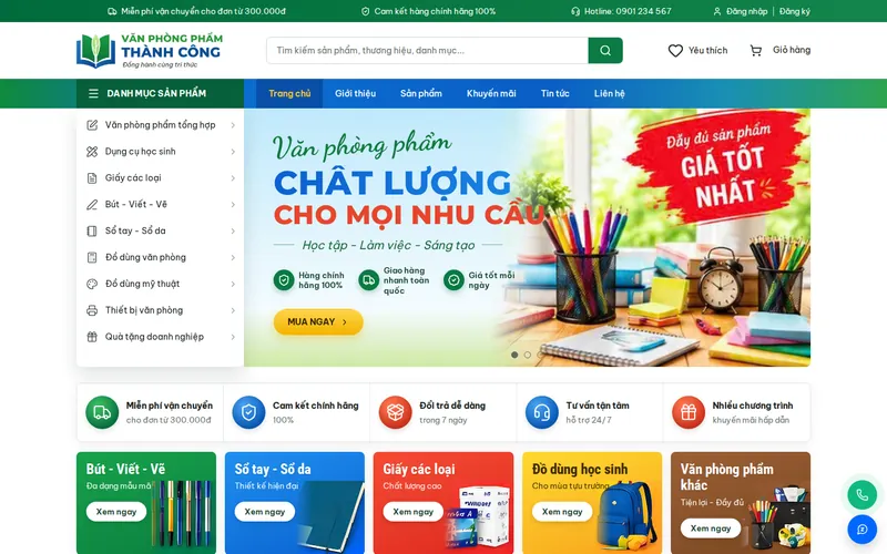 Xem thử AIVA0040 - Website văn phòng phẩm
