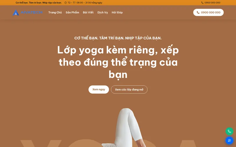 Xem thử AIVA0009 - Website trung tâm yoga