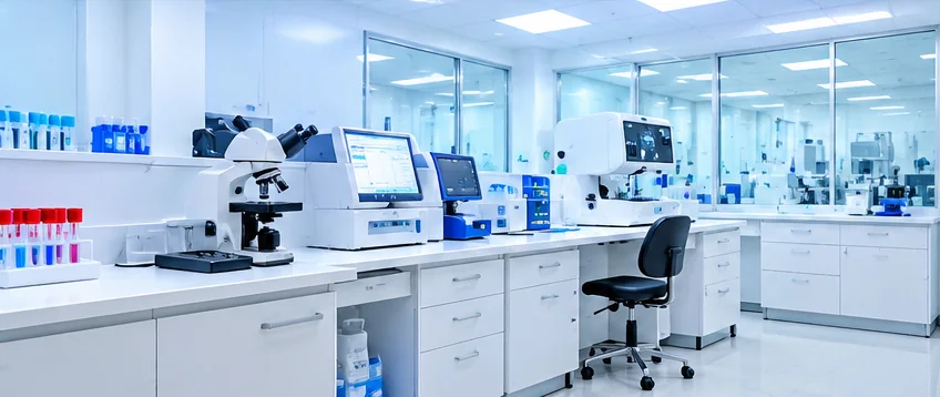 Phòng xét nghiệm với hệ thống máy phân tích tự động
