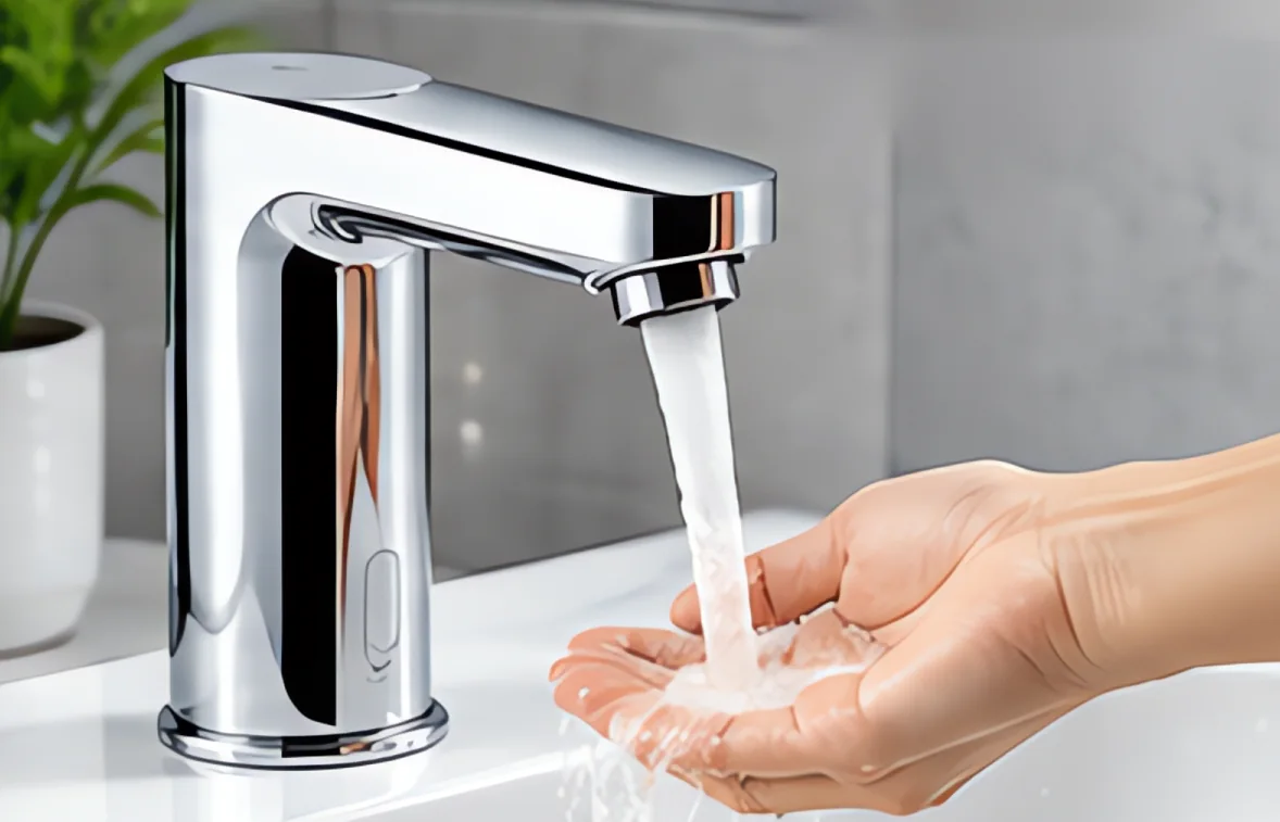 Rửa tay dưới vòi cảm ứng